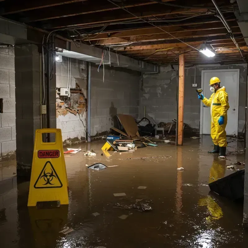 Flooded Basement Electrical Hazard in Rochester, WI Property